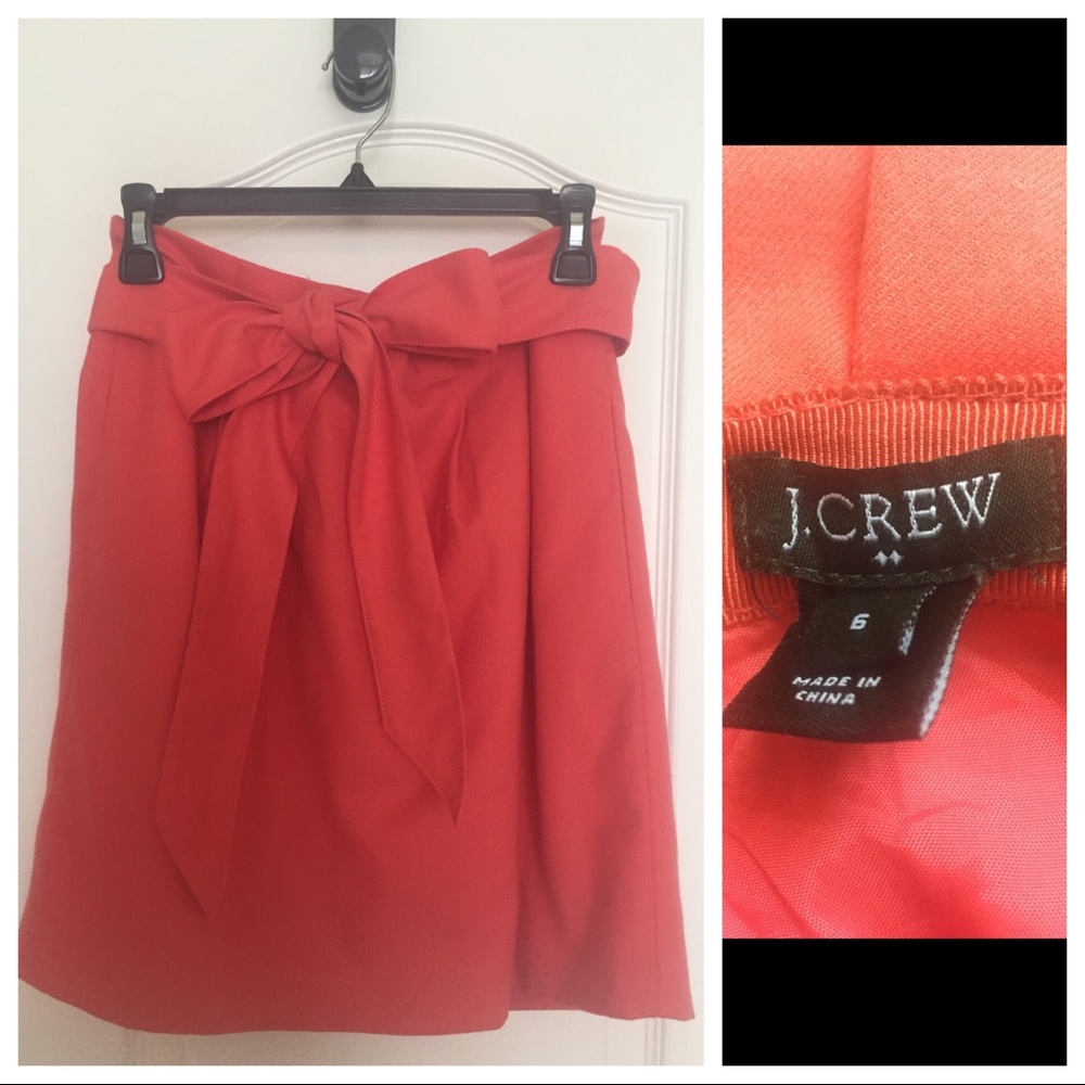 J. Crew Paperbag Waist Orange Skirt